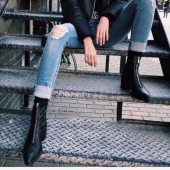 zara boots zip front